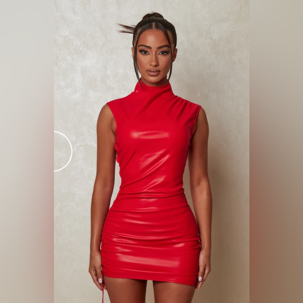Mars the label red leather dress in UK 16